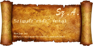 Szigyártó Antal névjegykártya